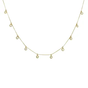 DAINTY LEGACY COLLAR NECKLACE - WHITE TOPAZ & GOLD