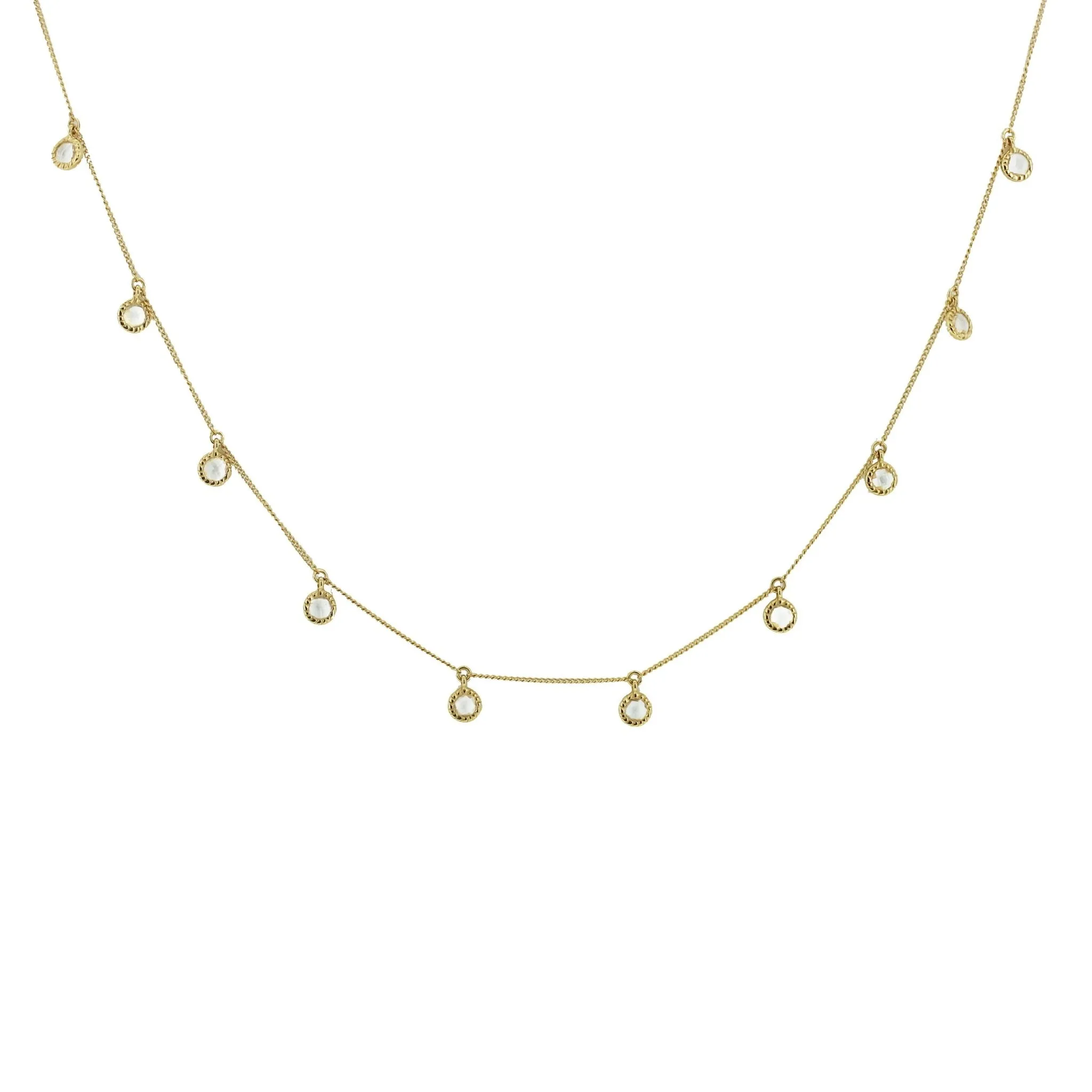 DAINTY LEGACY COLLAR NECKLACE - WHITE TOPAZ & GOLD