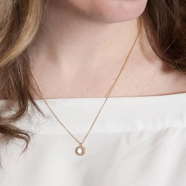 DAINTY LEGACY PENDANT NECKLACE - WHITE TOPAZ & GOLD