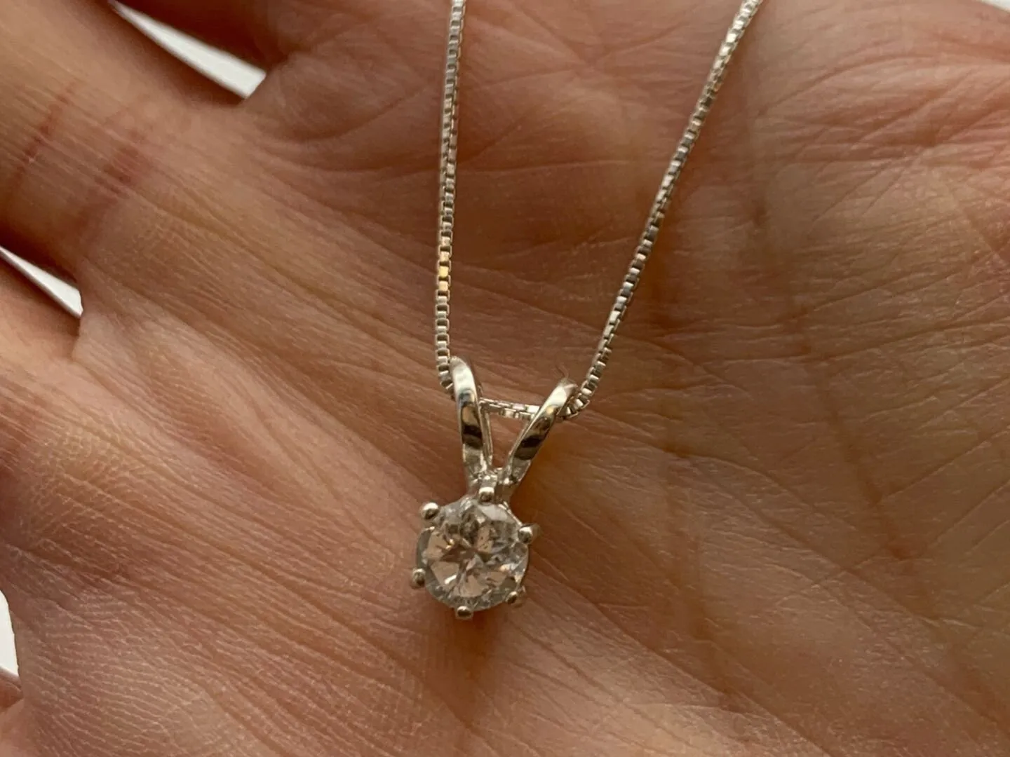 Dainty White Topaz Pendant - Round Topaz Necklace - Classy Solitaire Pendant