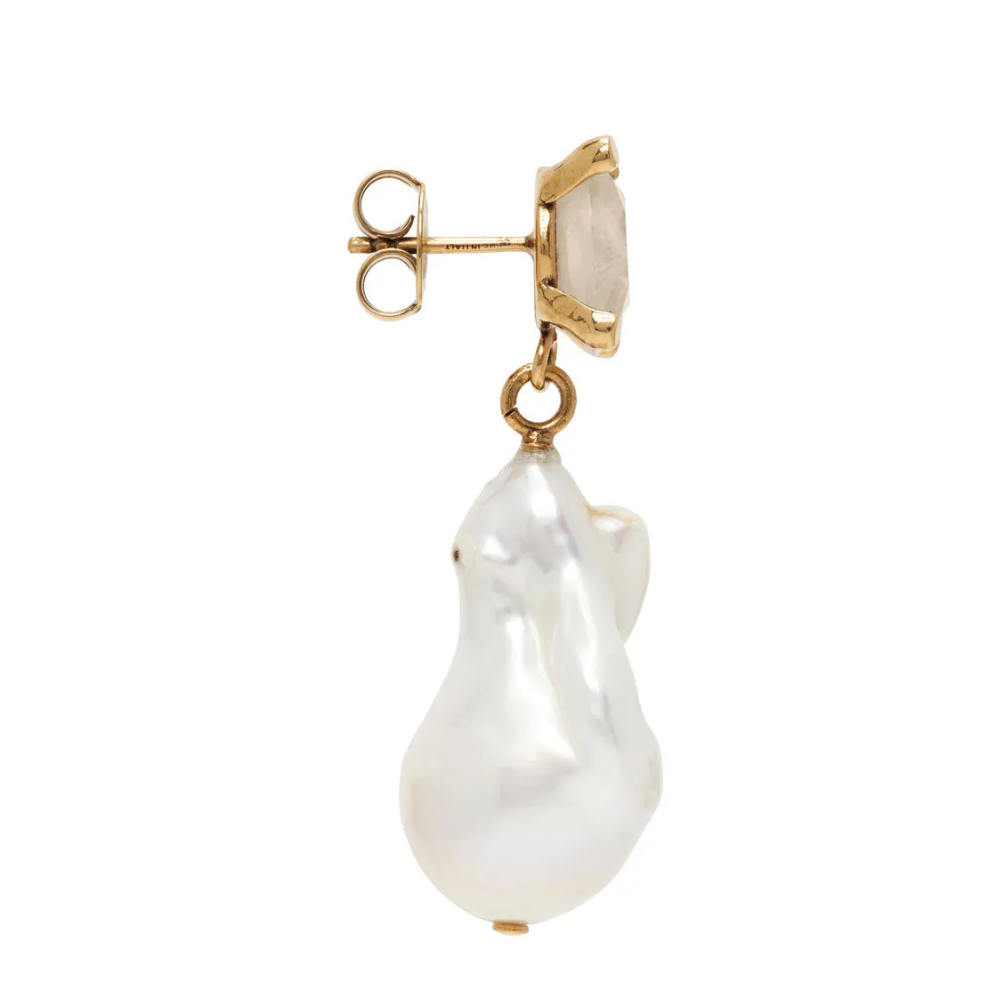 Darcey Quartz Pearl Earrings, Gold