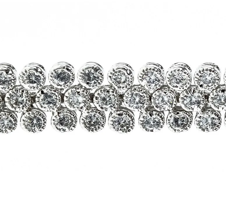 Davia Three Row Crystal Bezel Bridal Bracelet