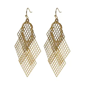 Dazzling Rhombus Chandelier Earrings