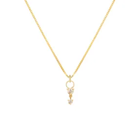 Deux Drop Necklace | White Topaz