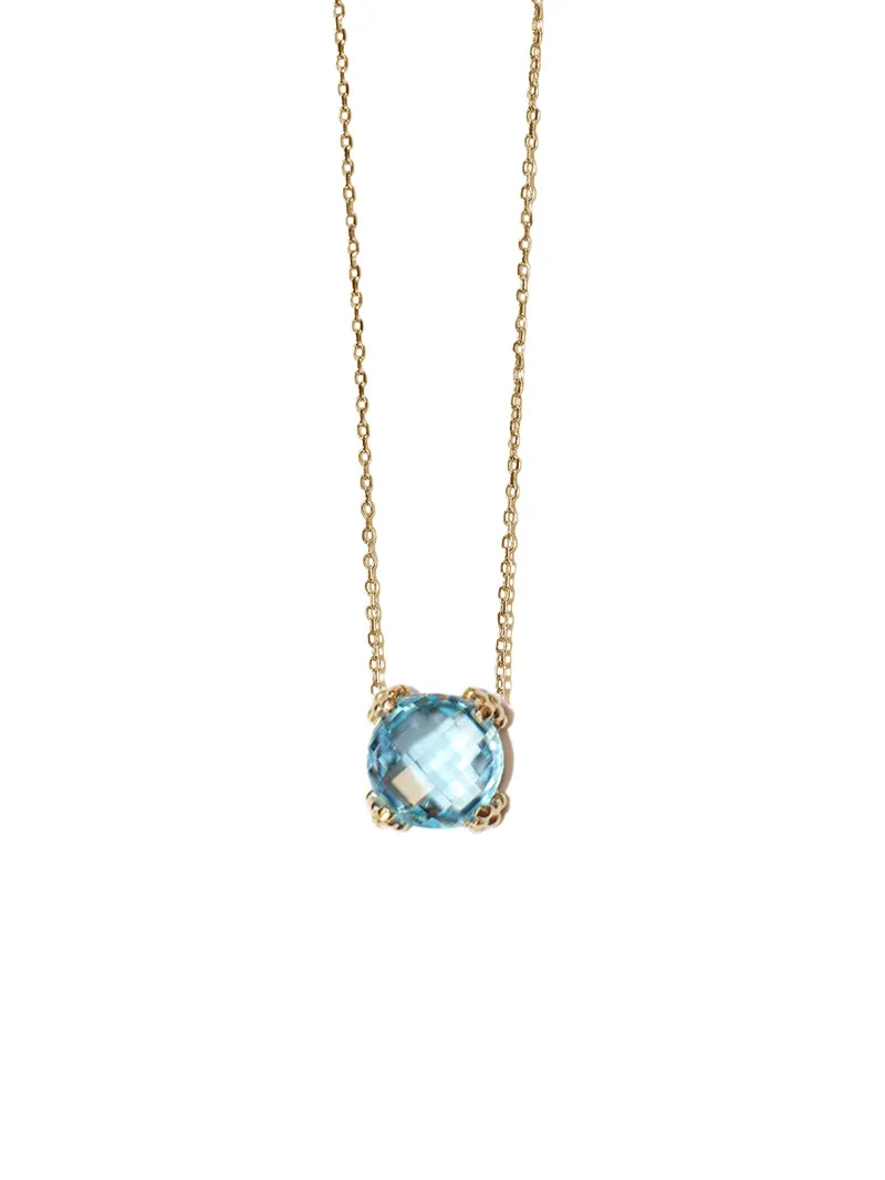 Dew Drop Mini Cluster Necklace - Blue Topaz