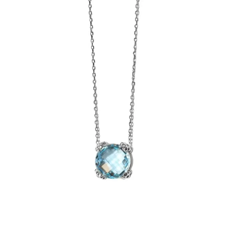 Dew Drop Mini Cluster Necklace - Blue Topaz