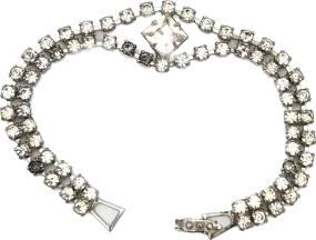 Diamond Center Silver Tone Rhinestone Cocktail Bracelet