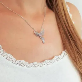 Diamond Modern Angel Pendant Necklace for Women