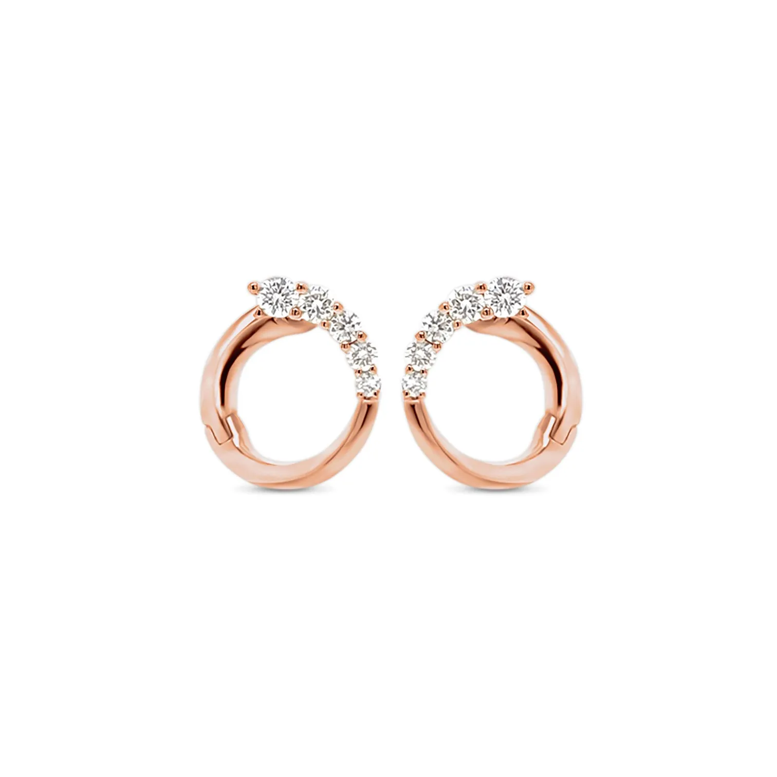 Diamond Small Front-Facing Hoop Earrings