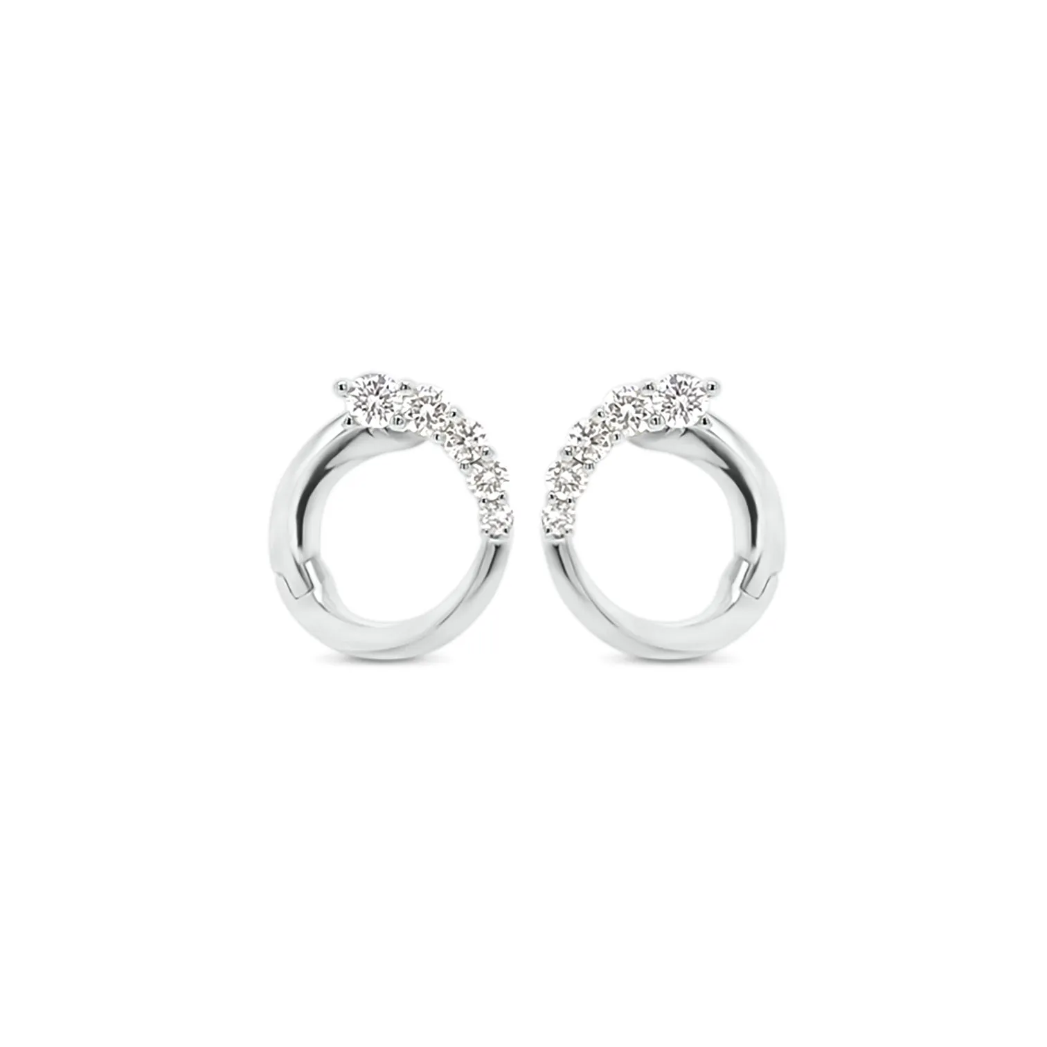 Diamond Small Front-Facing Hoop Earrings