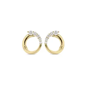 Diamond Small Front-Facing Hoop Earrings