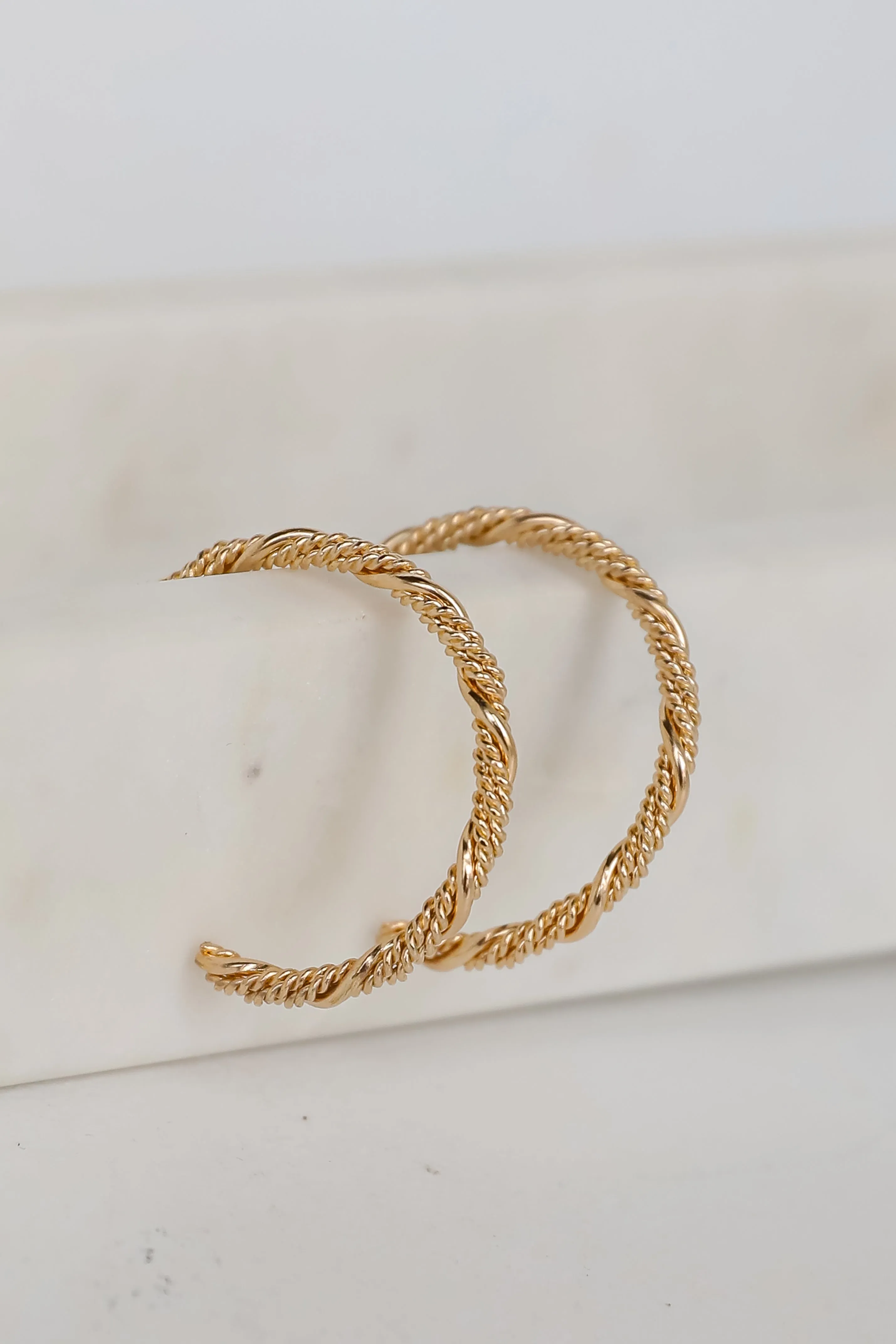 Diana Gold Twisted Hoop Earrings