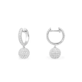 Disco Ball Hoop Earrings - silver