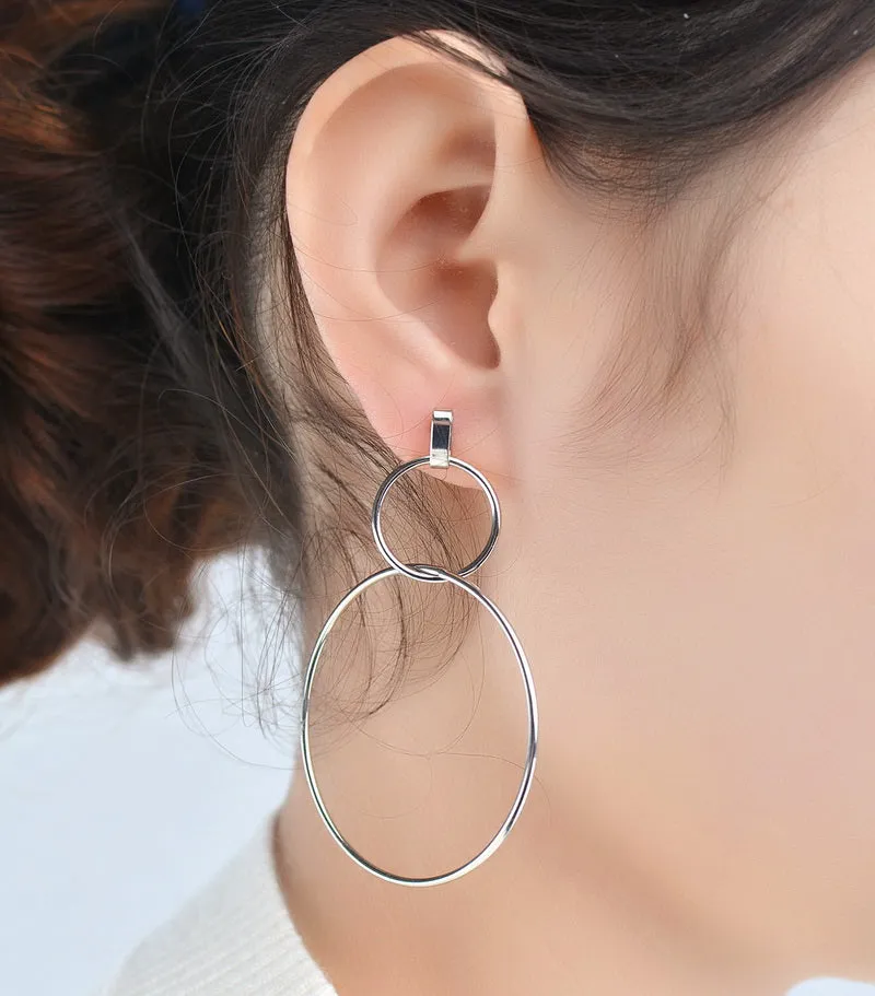 Double Halo Hoop Earrings