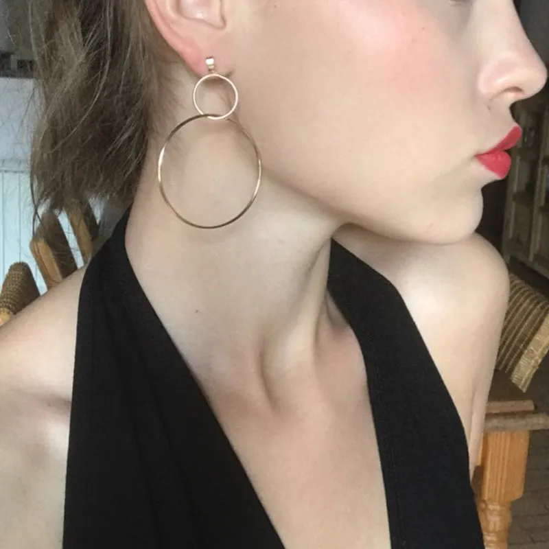 Double Halo Hoop Earrings