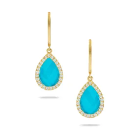 Doves Turquoise Pear Drop Earrings