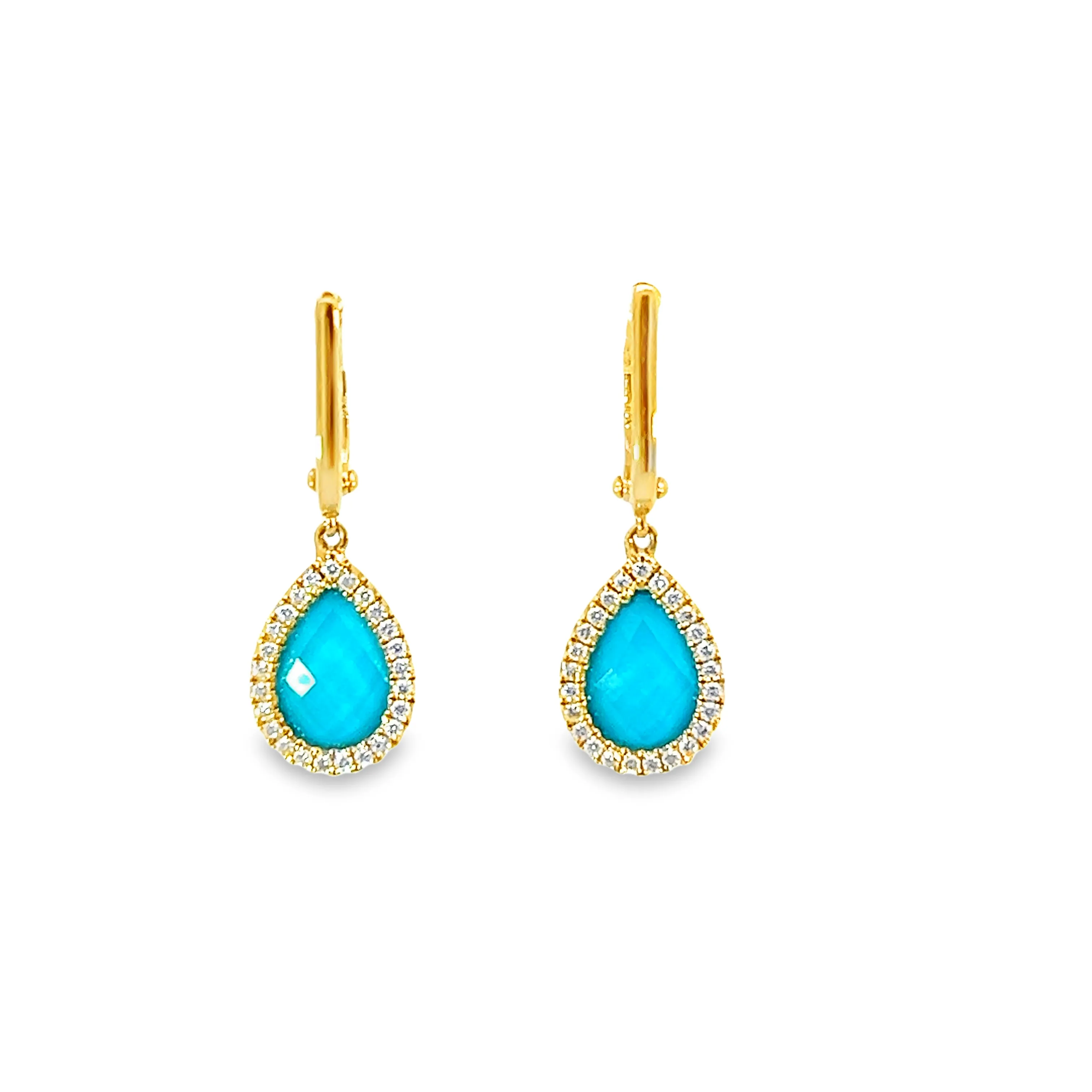 Doves Turquoise Pear Drop Earrings