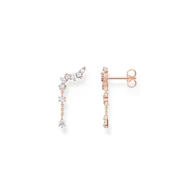 Ear climber ice crystals rose gold