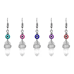 Earrings - Evil Eye Quartz Dangle