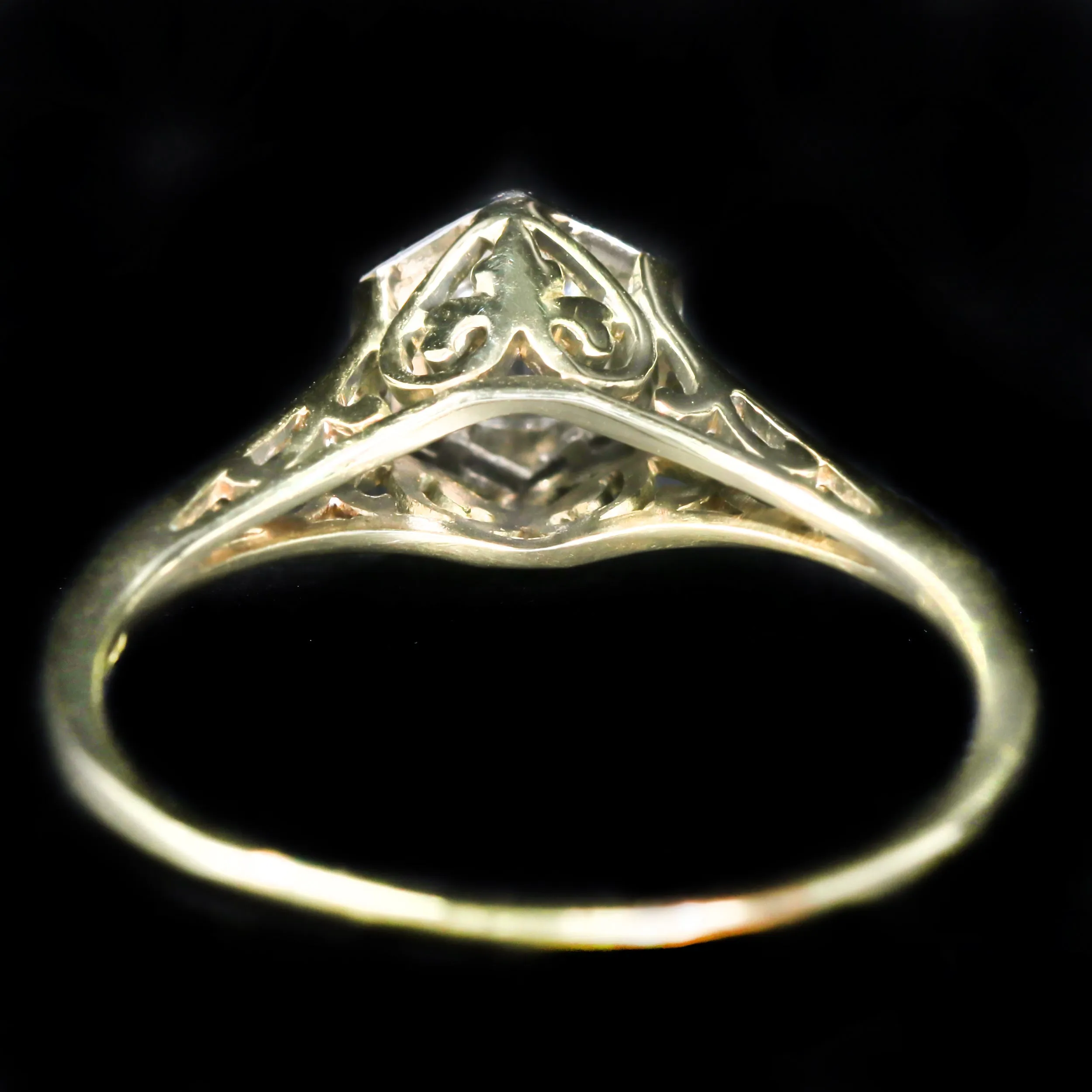 Edwardian 0.38 Carat Old European Cut Diamond Engagement Ring