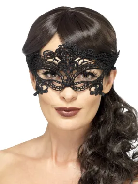 Embroidered Lace Filigree Heart Eyemask