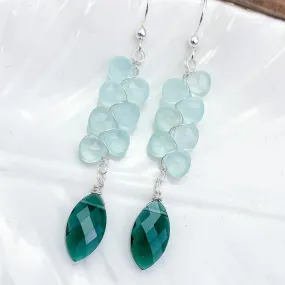 Emerald Quartz Cascade Earrings