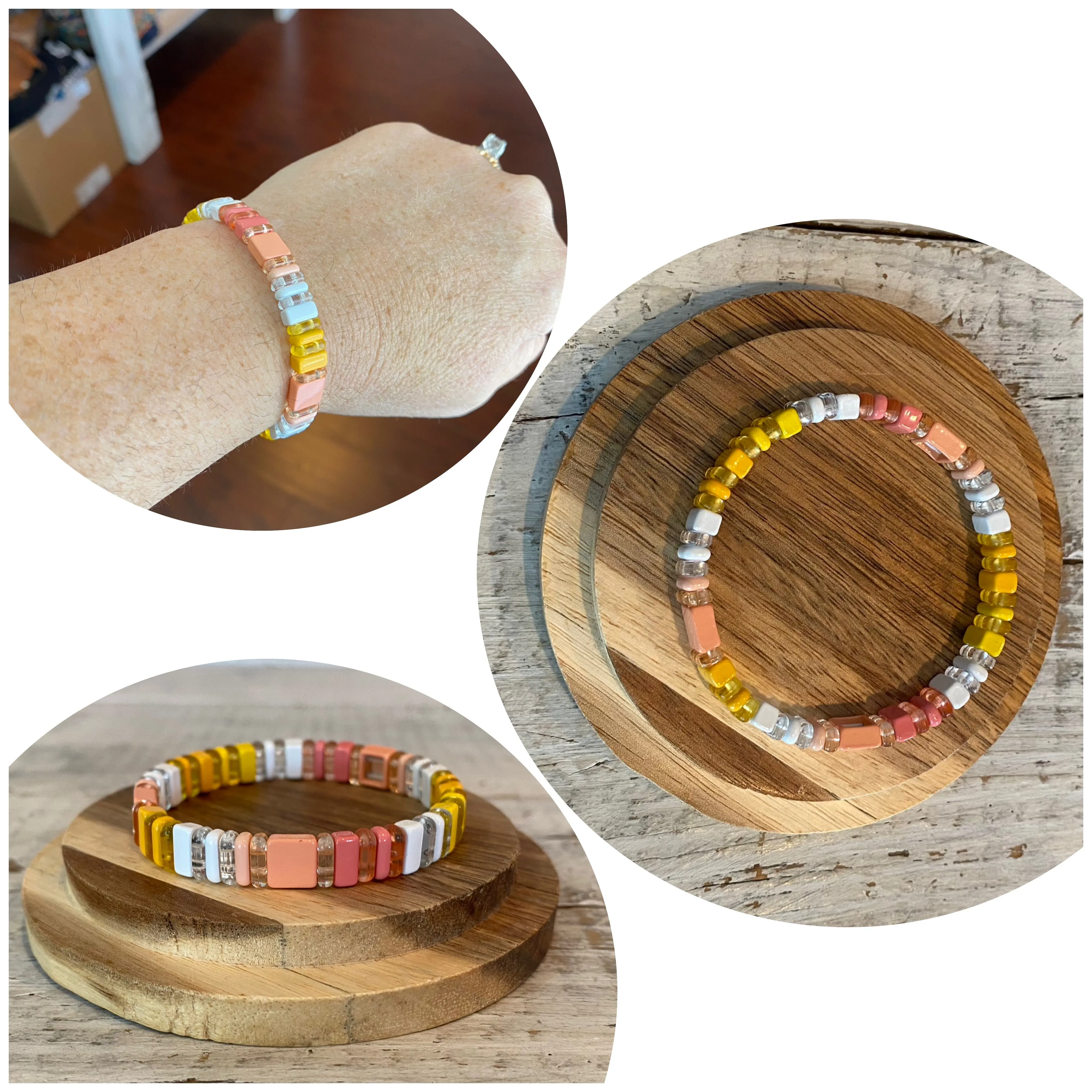 enamel square multi-color bracelets (multiple options)