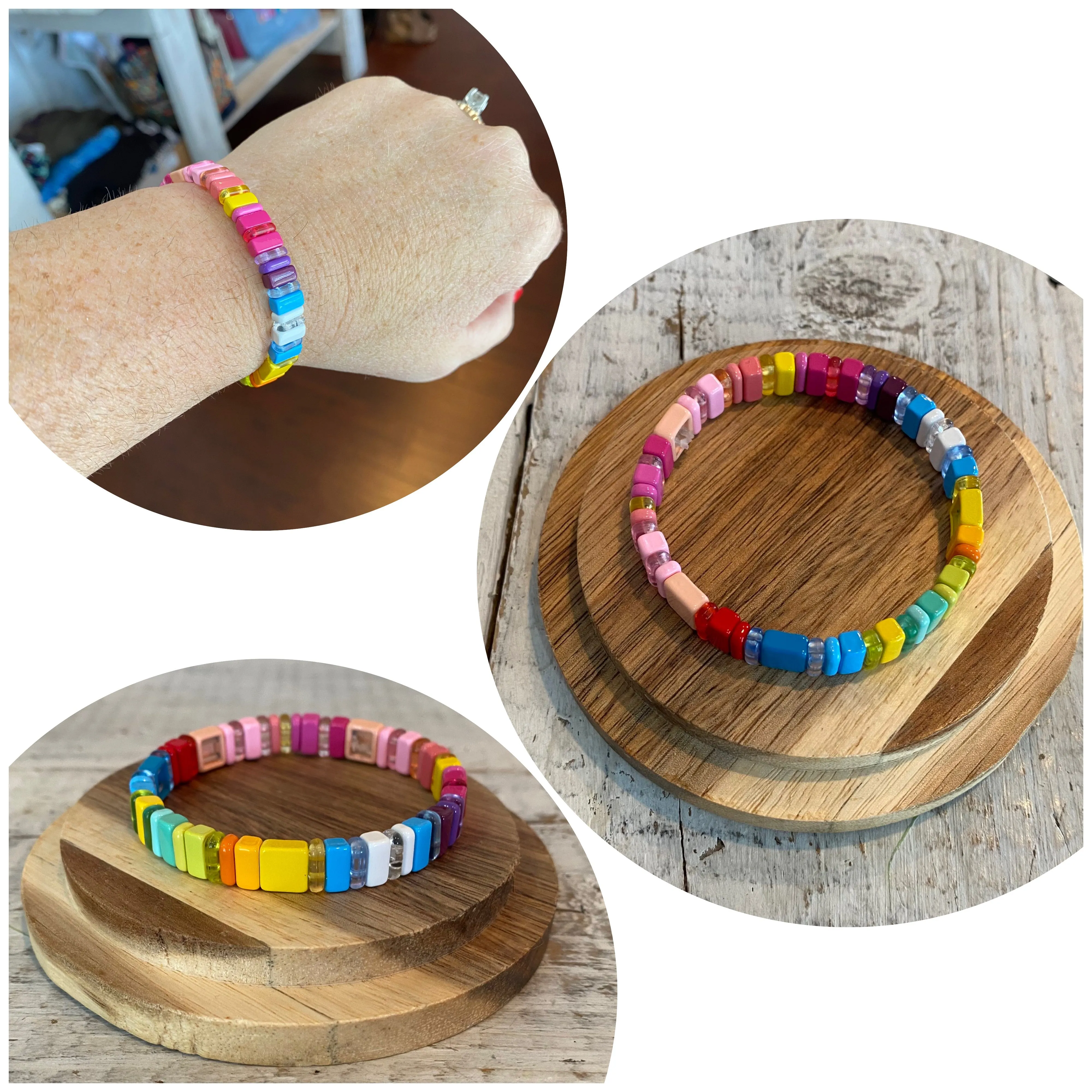 enamel square multi-color bracelets (multiple options)