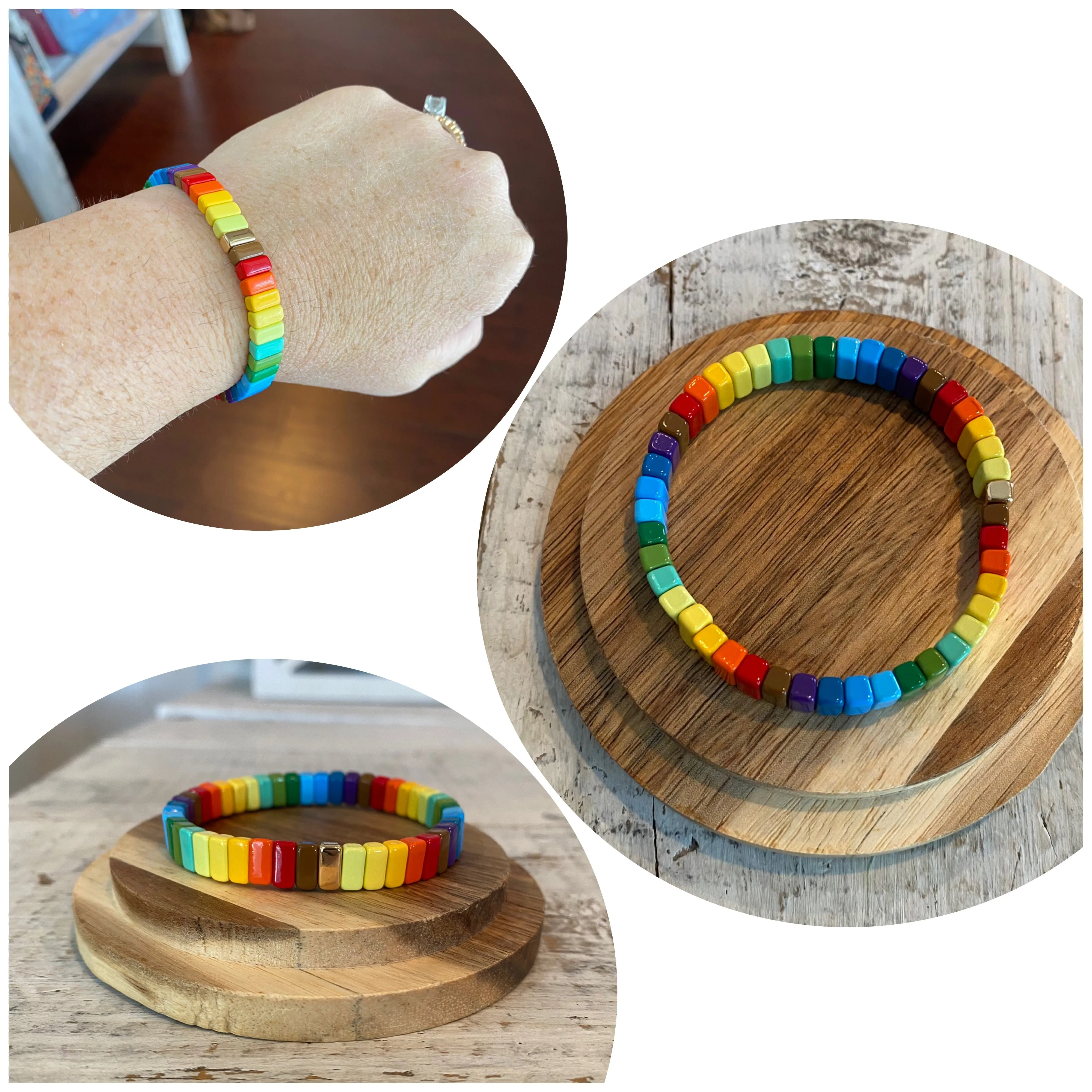 enamel square multi-color bracelets (multiple options)