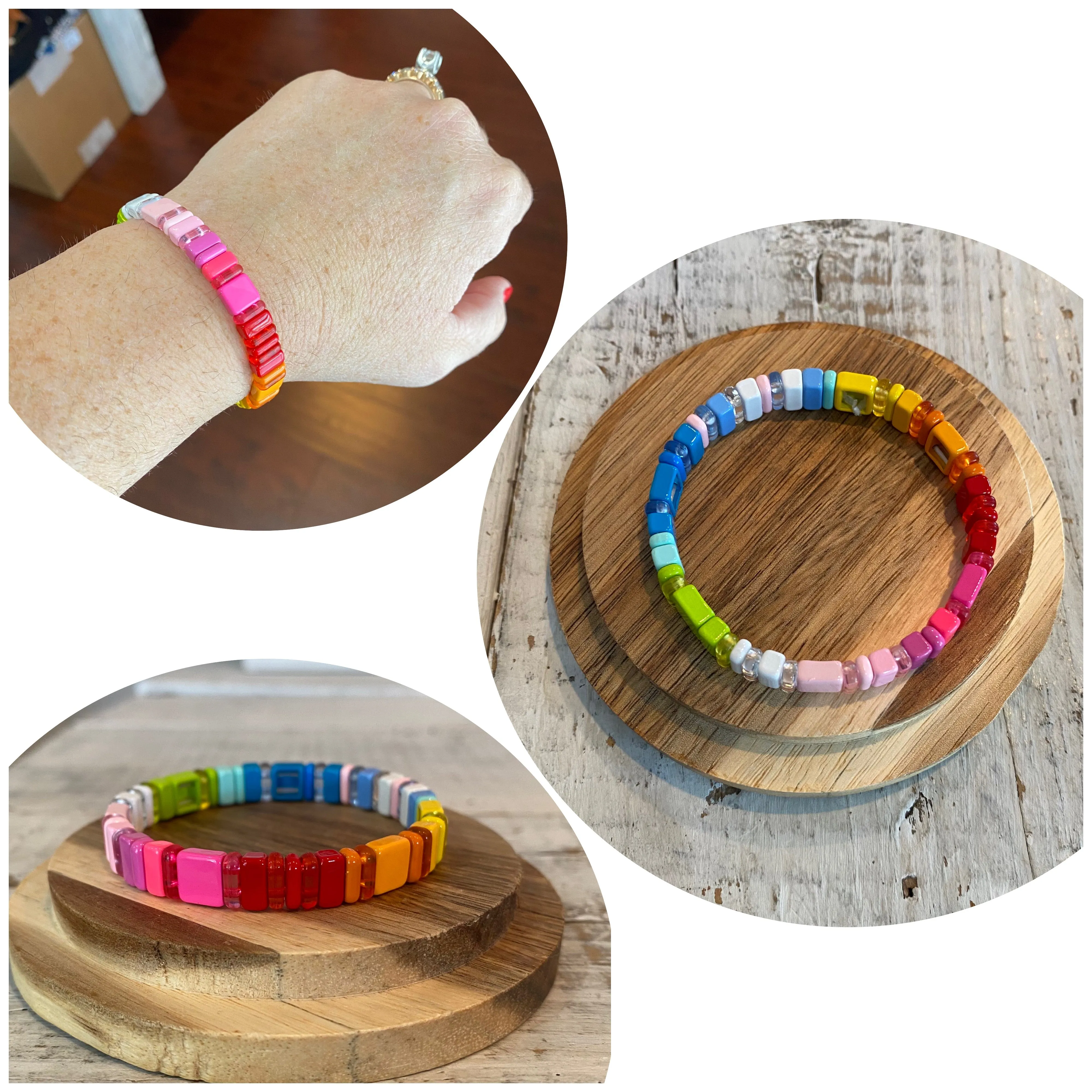 enamel square multi-color bracelets (multiple options)