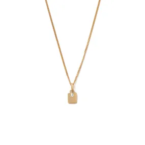 ENGRAVABLE WHITE TOPAZ BIRTHSTONE NECKLACE (APRIL)