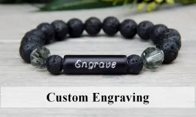 Essential Oil Lava Diffuser Bracelet with Personalized Engraving