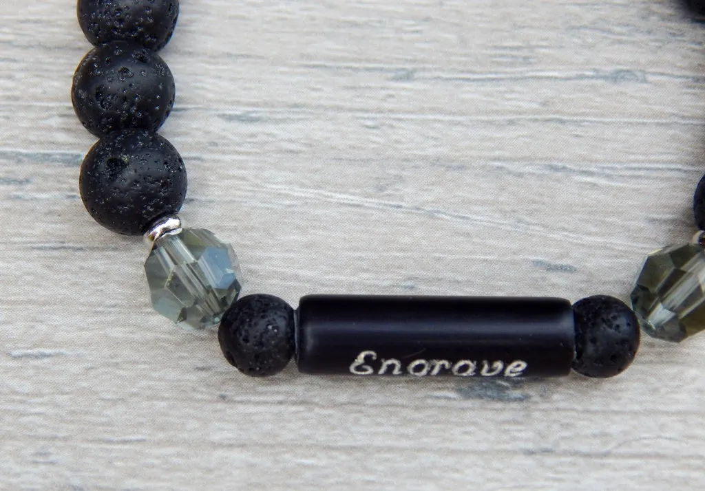 Essential Oil Lava Diffuser Bracelet with Personalized Engraving