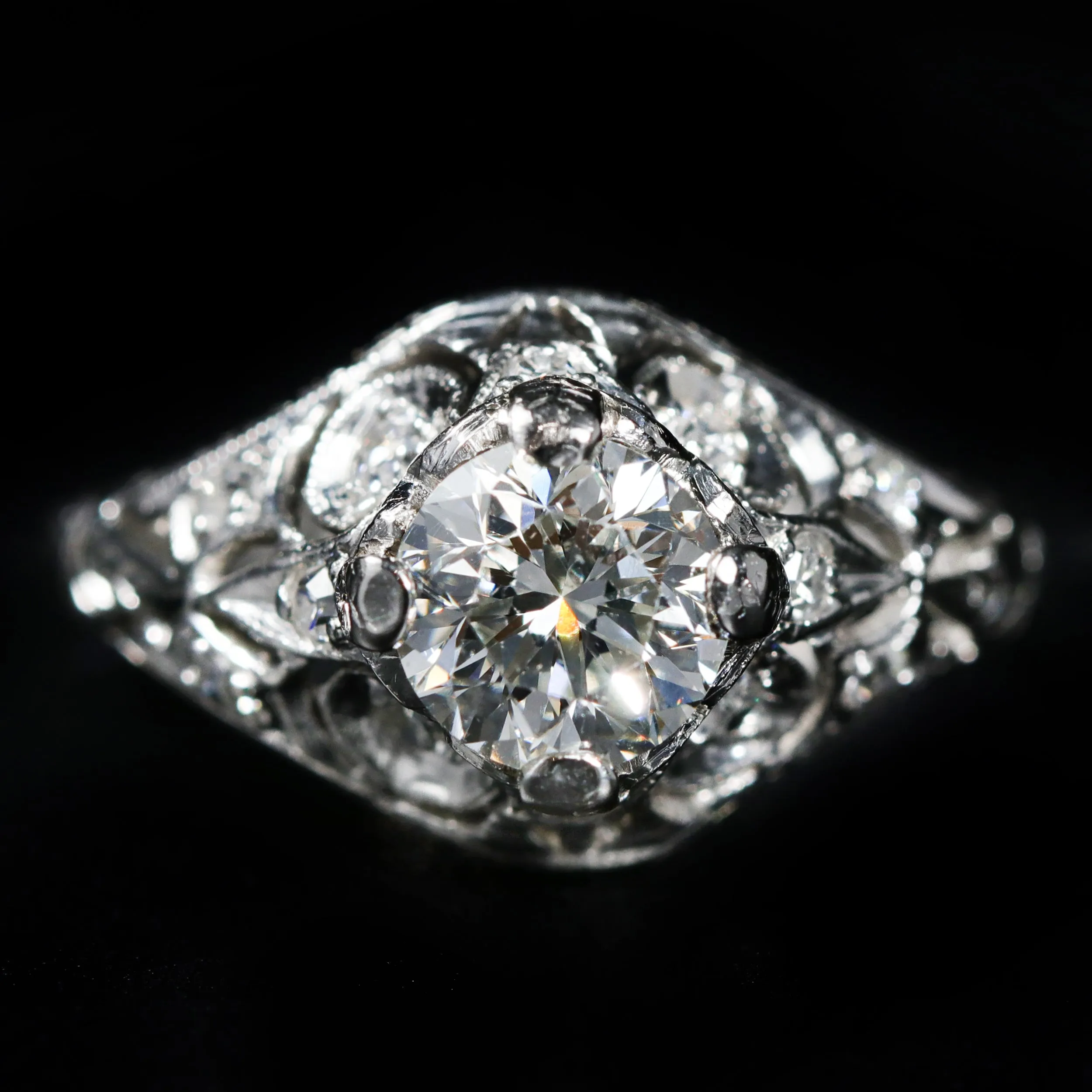 Estate GIA 1.01 Carat Round Brilliant Cut Diamond Engagement Ring