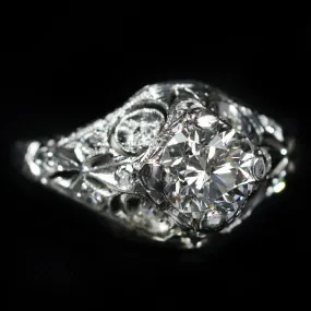 Estate GIA 1.01 Carat Round Brilliant Cut Diamond Engagement Ring