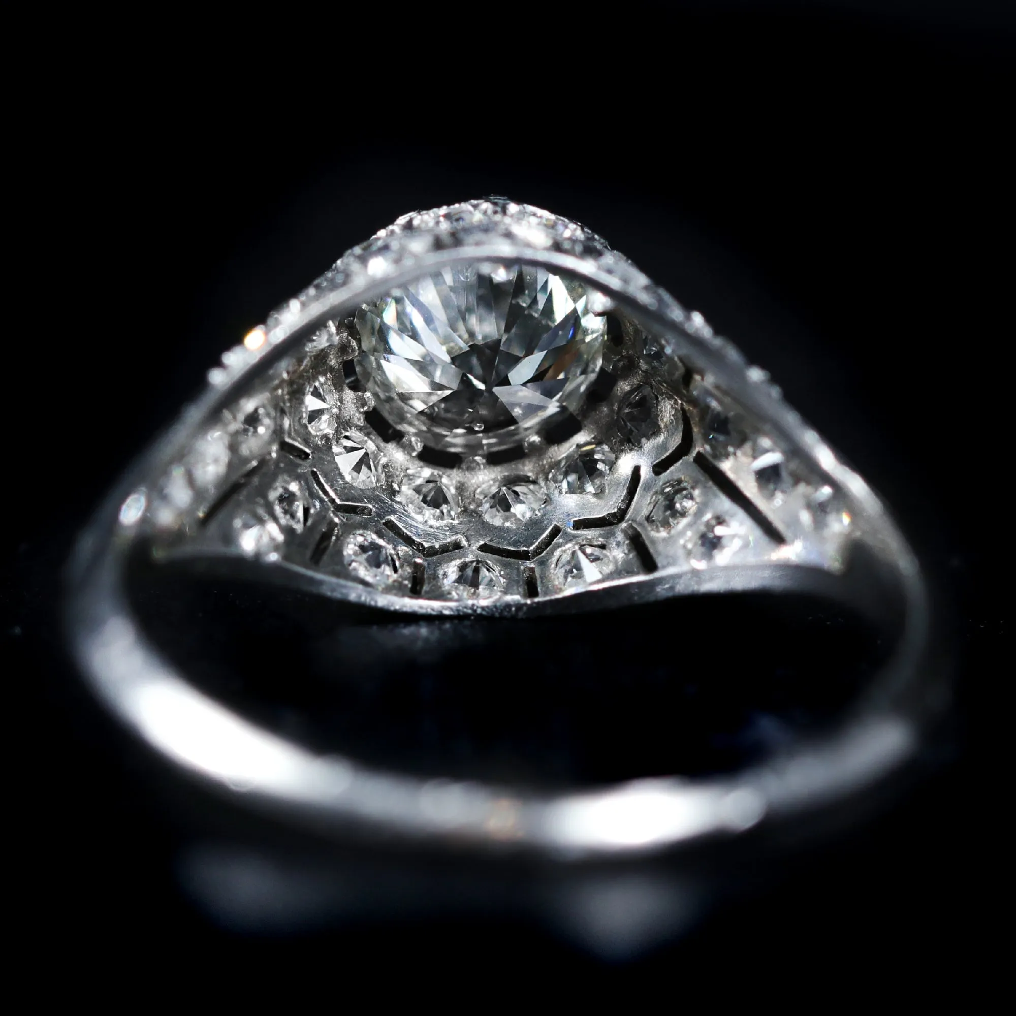 Estate Platinum 0.80 Carat Old European Cut Diamond Ring