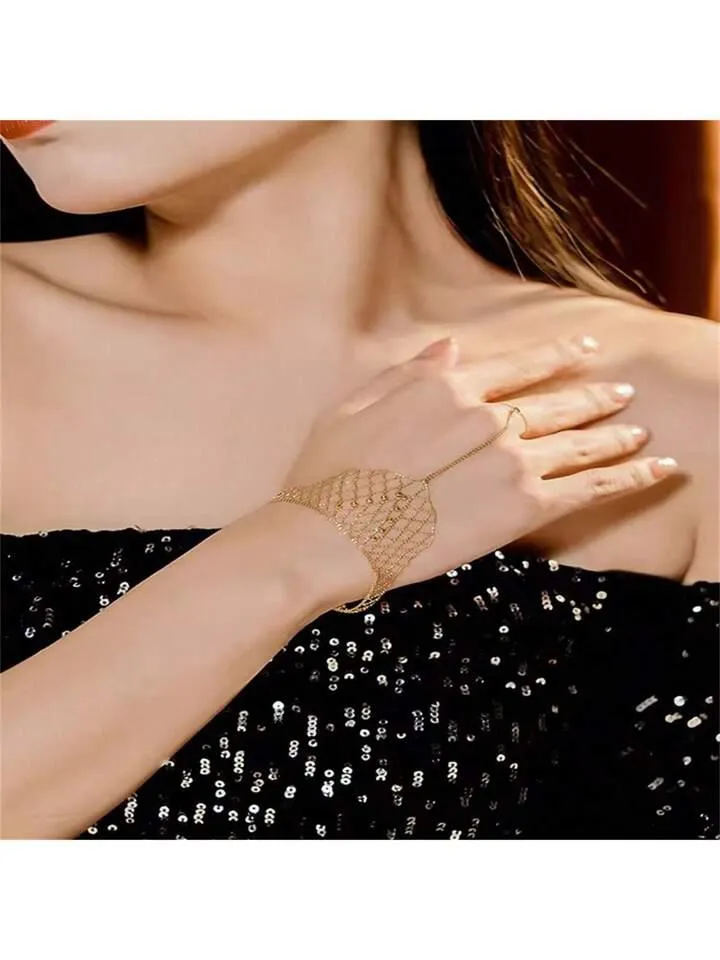 Fashion Qualitative Light Luxury Lace Braided Bracelet With Ring Model-27