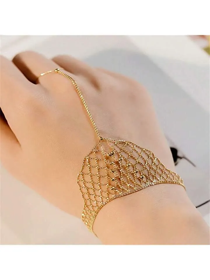 Fashion Qualitative Light Luxury Lace Braided Bracelet With Ring Model-27