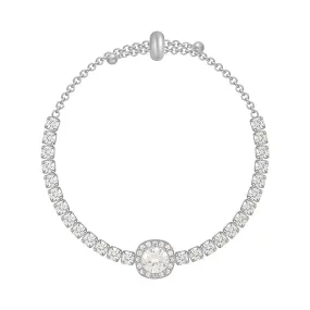 Female's Exquisite Silver Diamond Bracelet