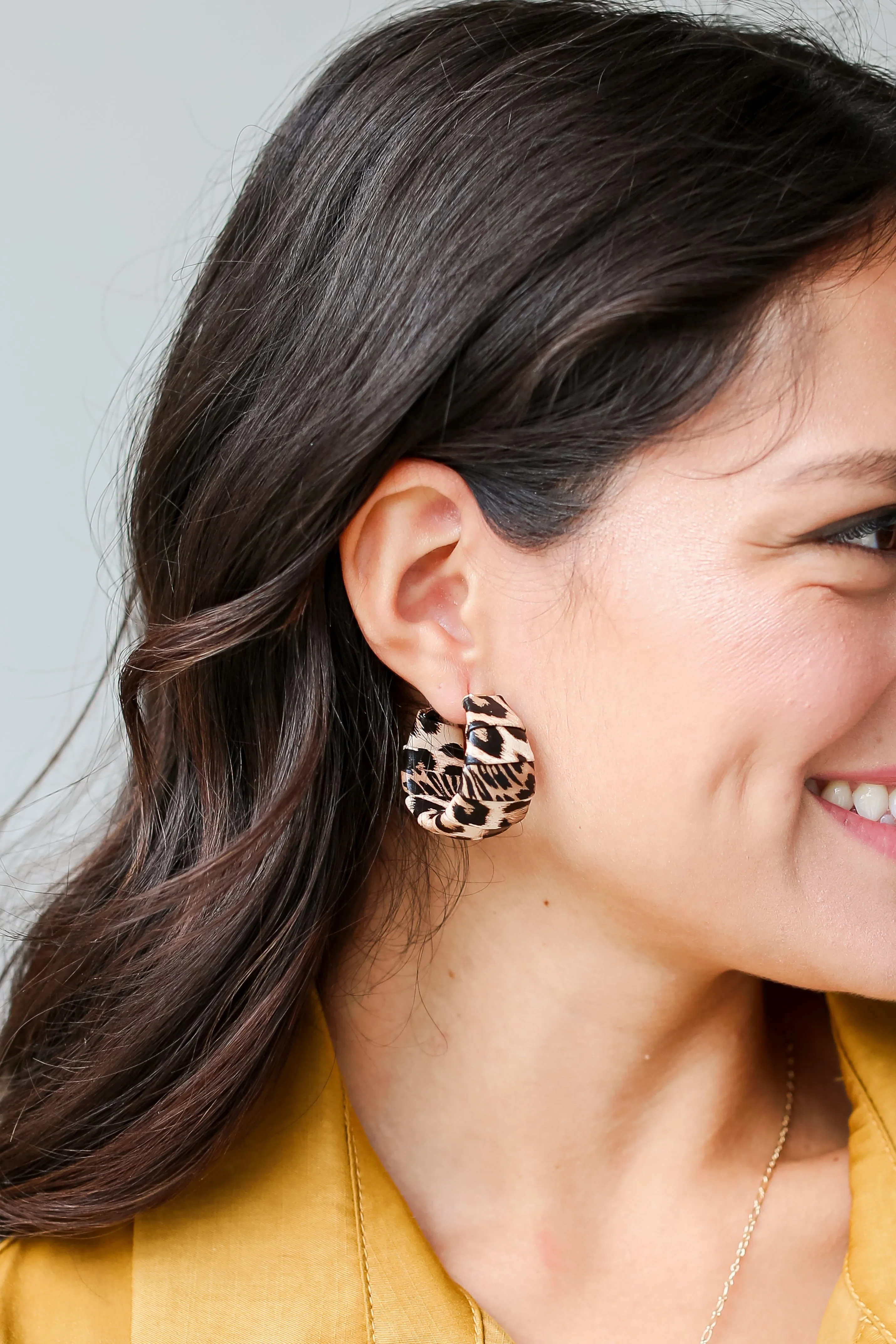 FINAL SALE - Daniela Leopard Hoop Earrings