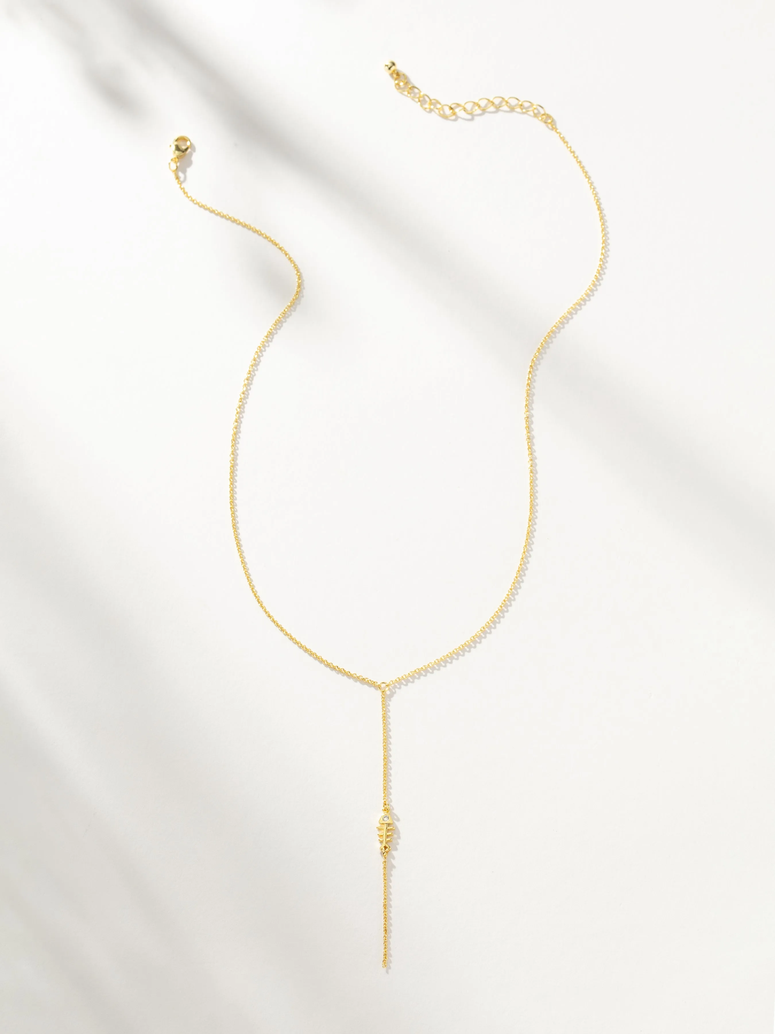 Fish Bone Lariat Necklace