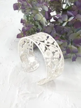 Floral Filigree Cuff Bracelet