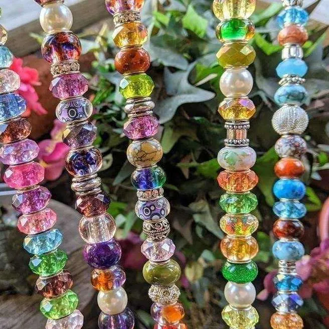 Garden Jewels/ Beaded Crystal Garden stakes/ 12" or 24" Garden Stake/ Suncatcher