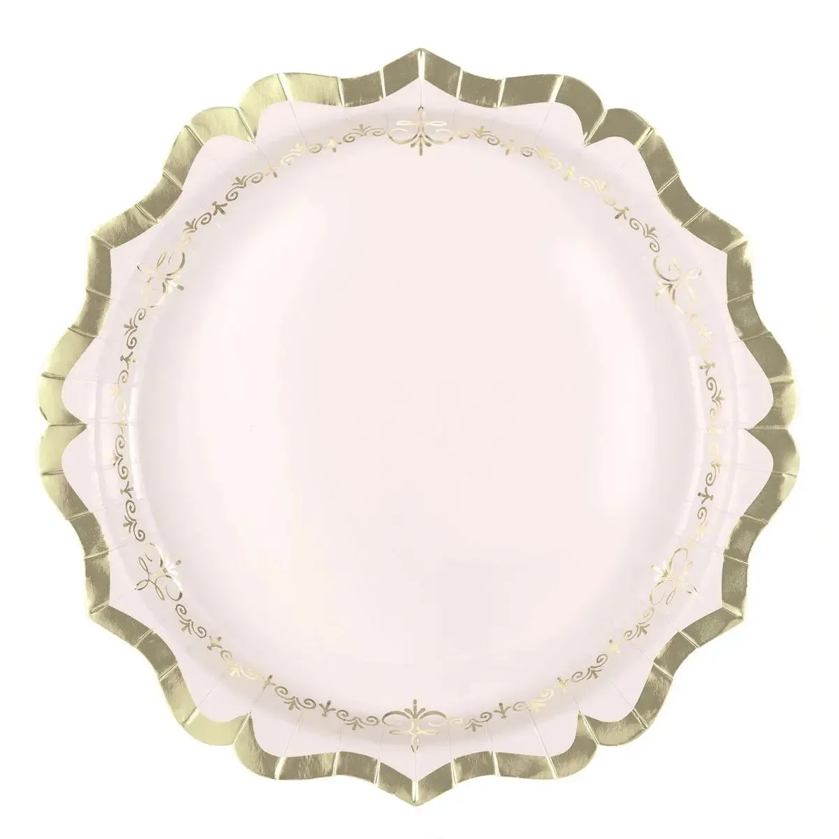 Garden Party Pink & Gold Plates - Dinner 8 Pkt