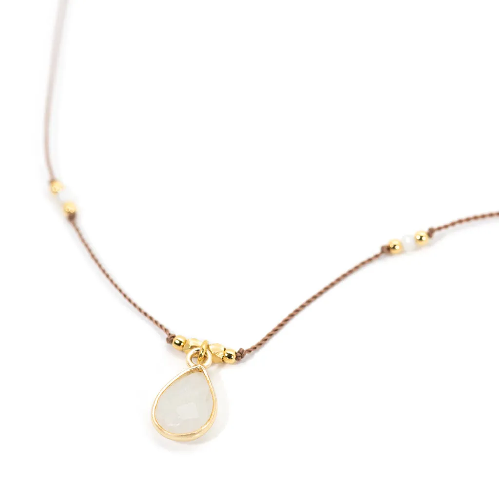 Gemstone Necklace - Rainbow Moonstone