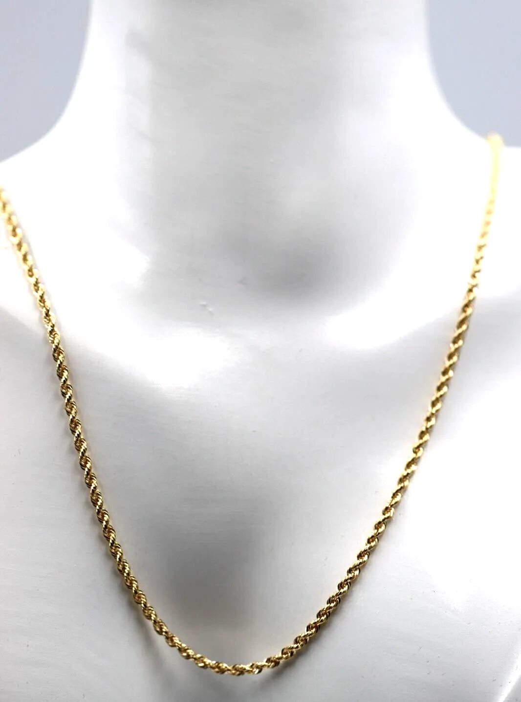 Genuine 9ct Yellow Gold Rope 2.1mm 46cm Rope Chain Necklace