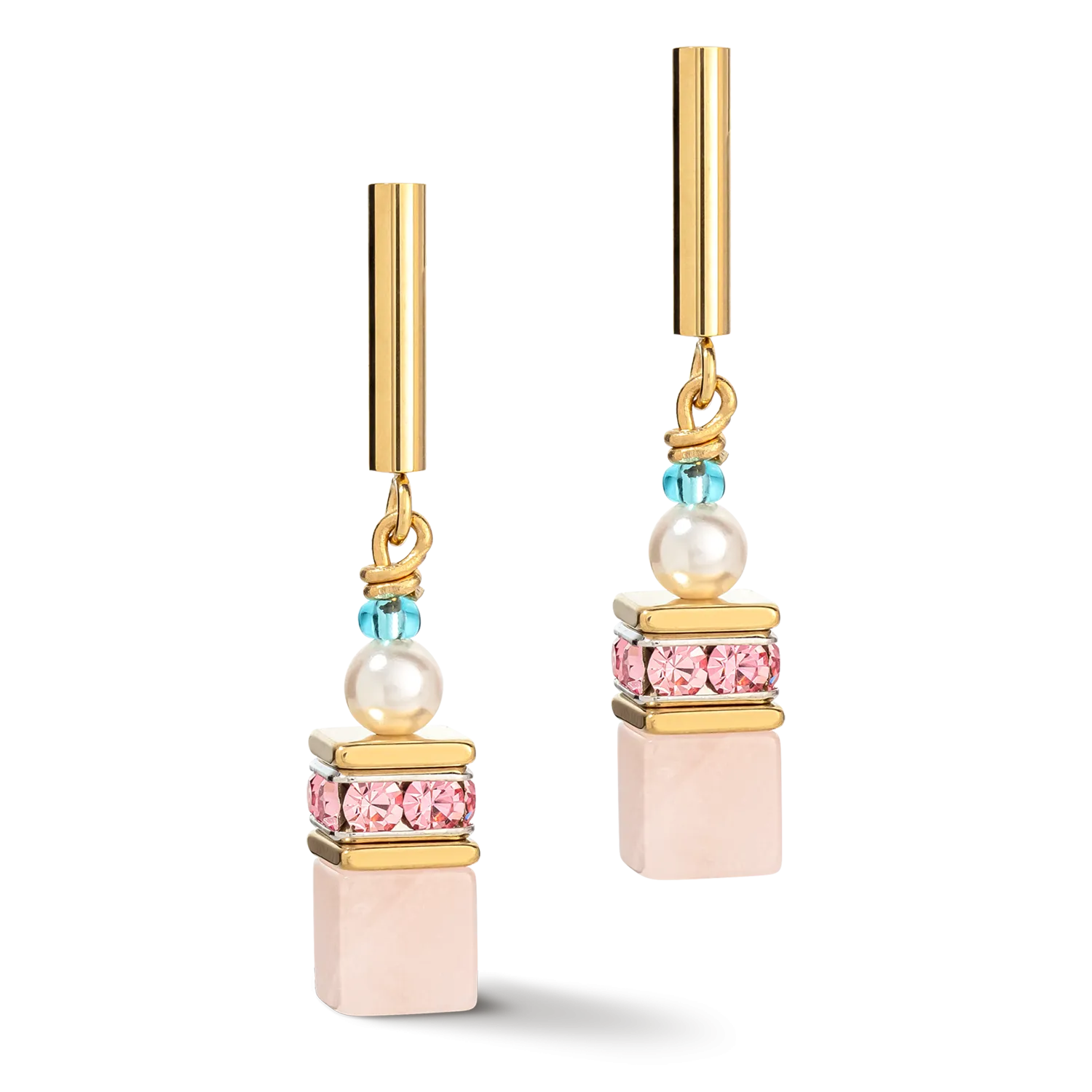 GeoCUBE® Precious Fusion Pearls earrings multicolour pastel