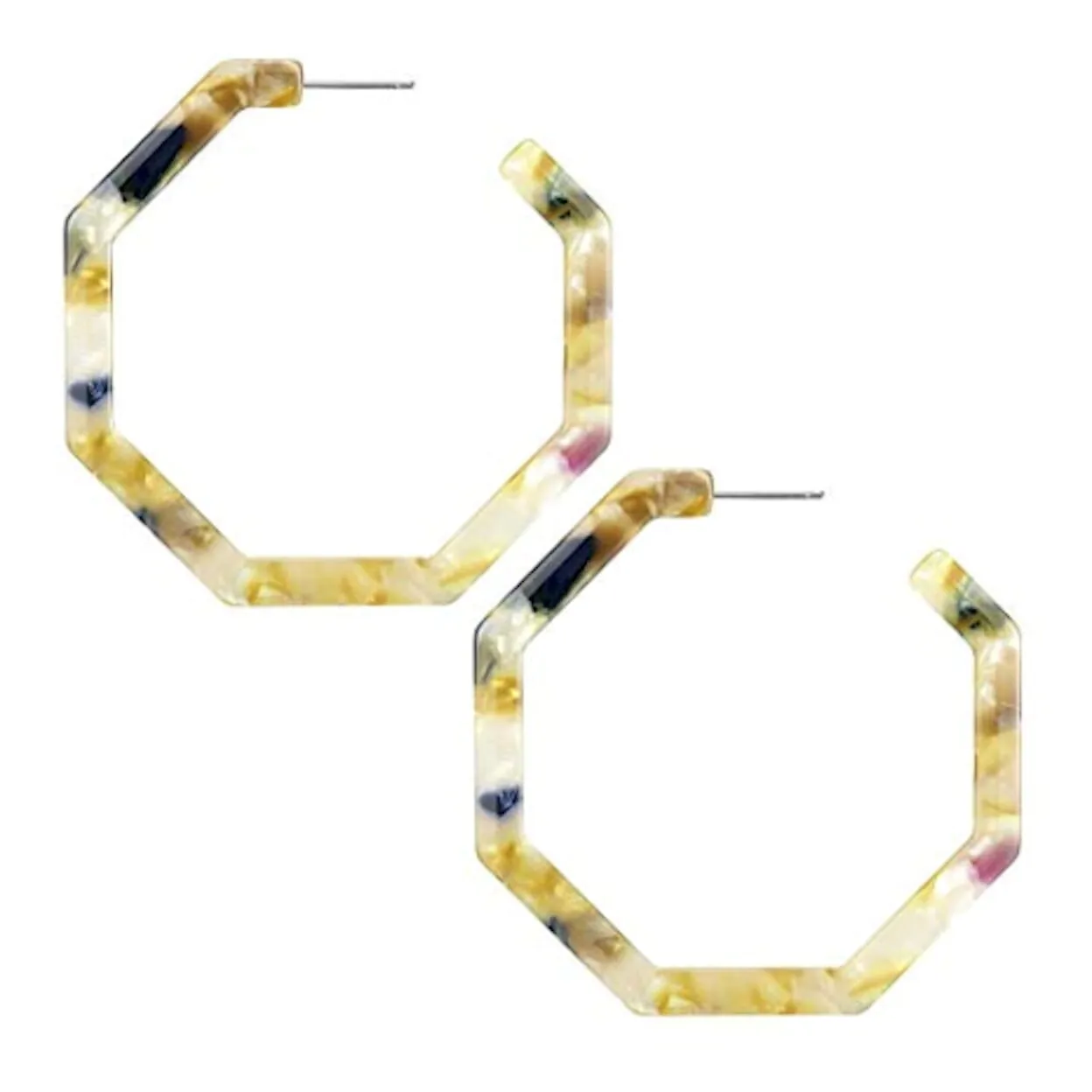 Geometric Resin Hoop Earrings