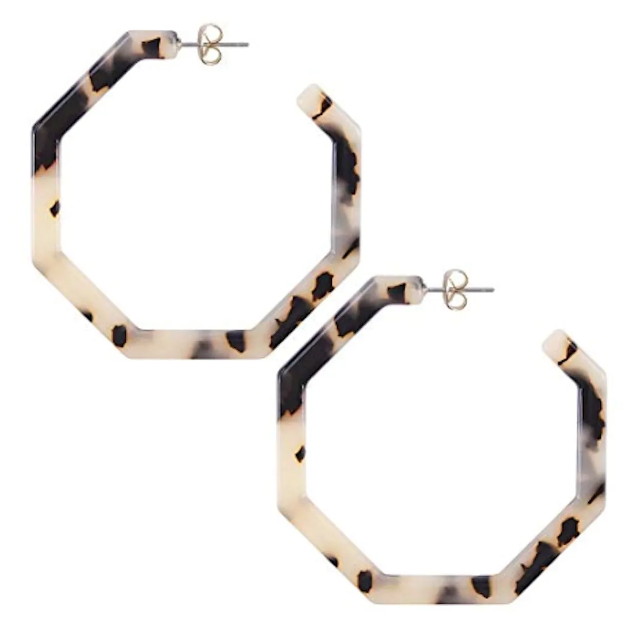 Geometric Resin Hoop Earrings