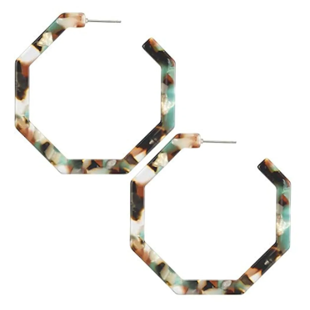 Geometric Resin Hoop Earrings